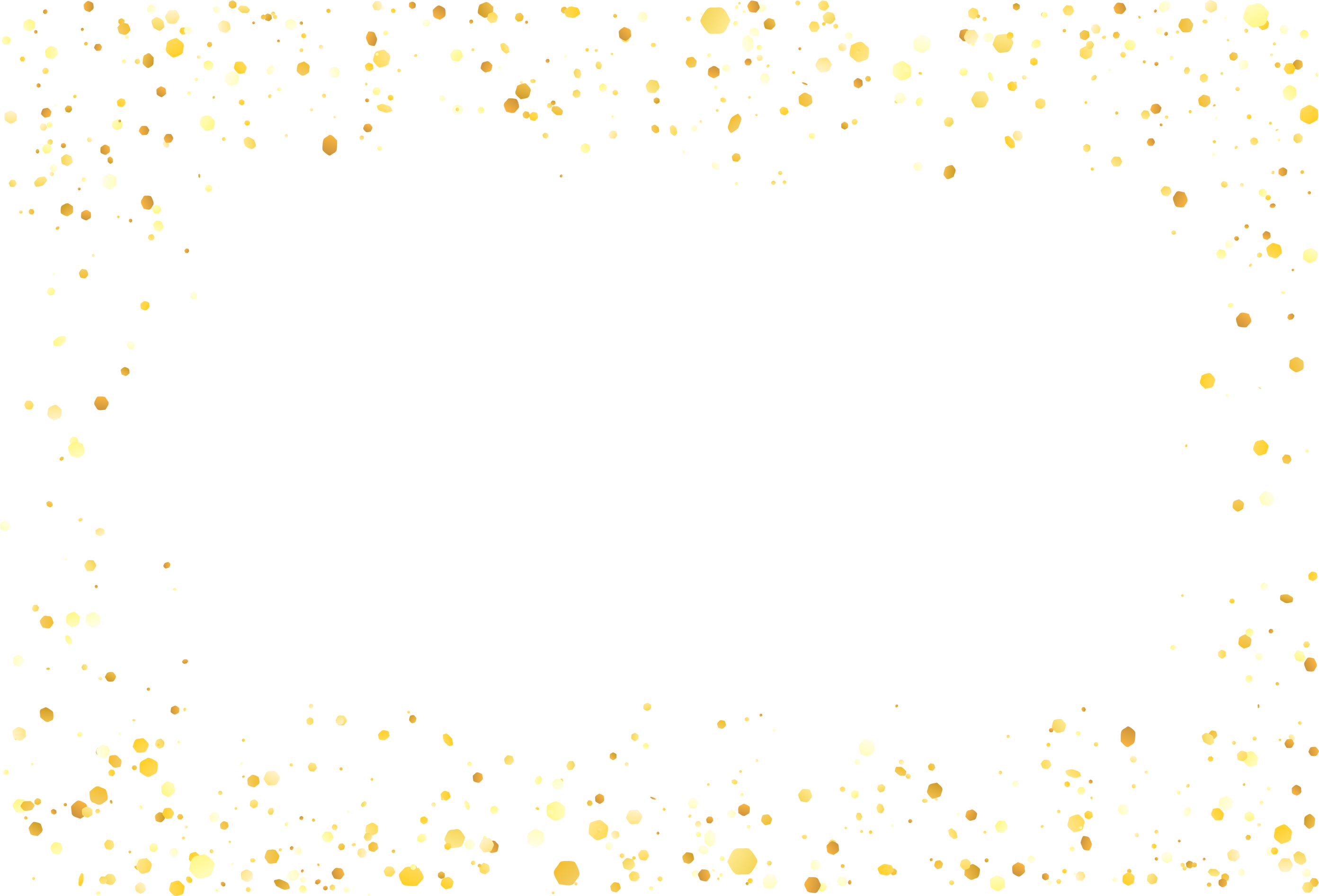 Border frame yellow gold glitter confetti