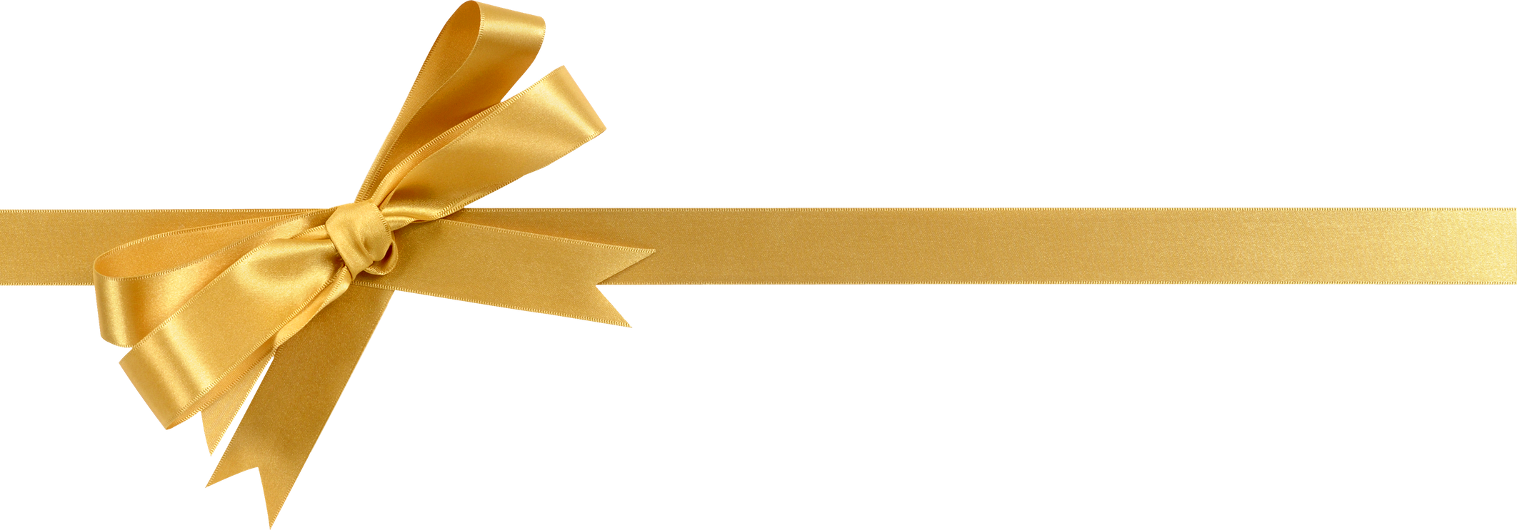 Gold gift ribbon and bow